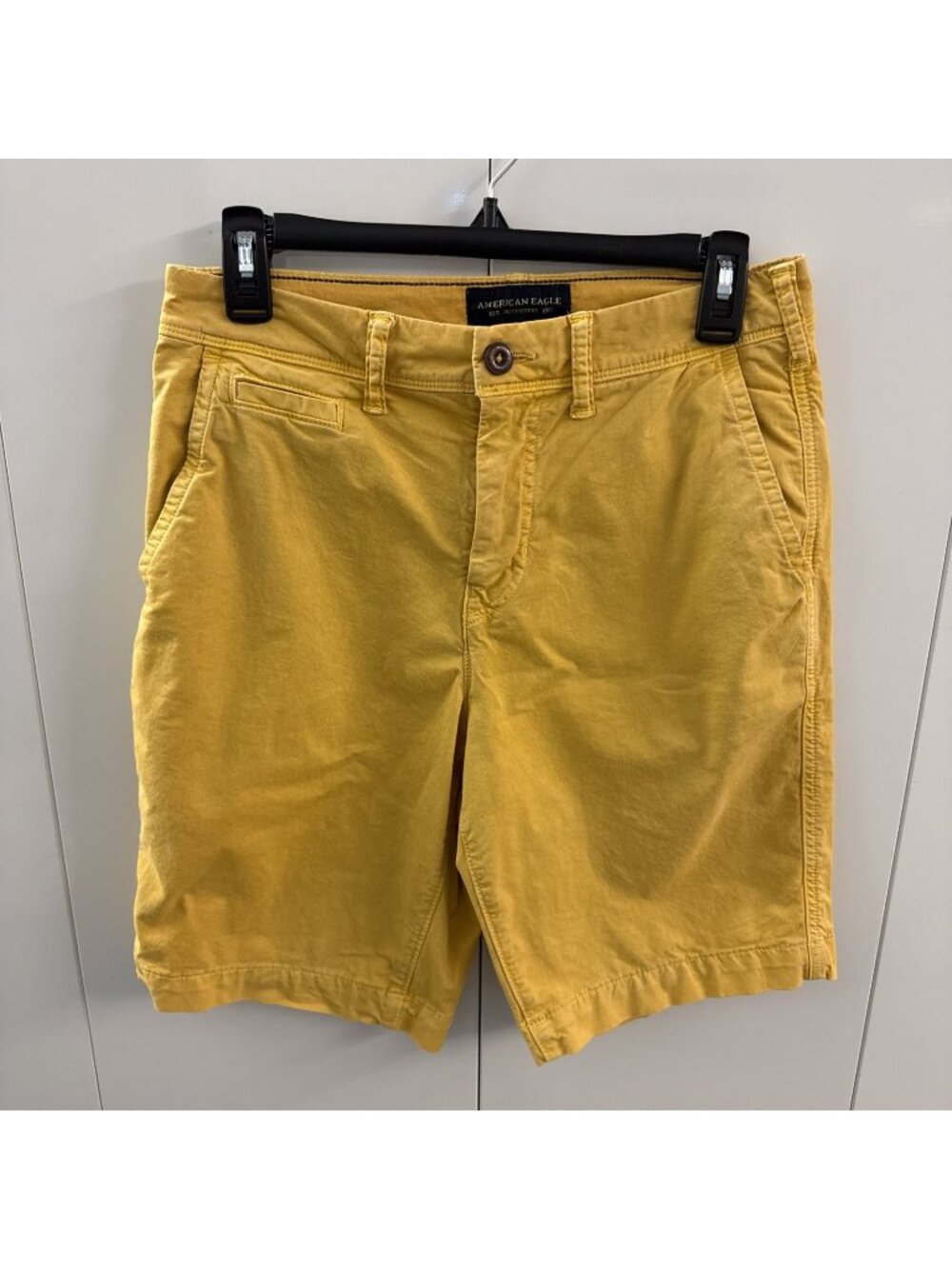 American Eagle Ne(x)t Level Flex Mens Chino Shorts 28 Yellow‎ Mustard Stretch
